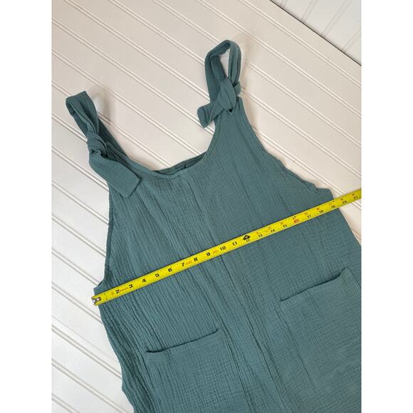 NWT Cupshe Pinafore Romper & Waffle Knit Beach Tie Shoulder Cover Up BUNDLE Sz L - Picture 4 of 8